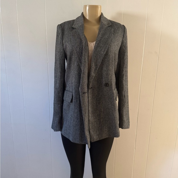 H&M plaid oversized blazer size 6 - Picture 1 of 5